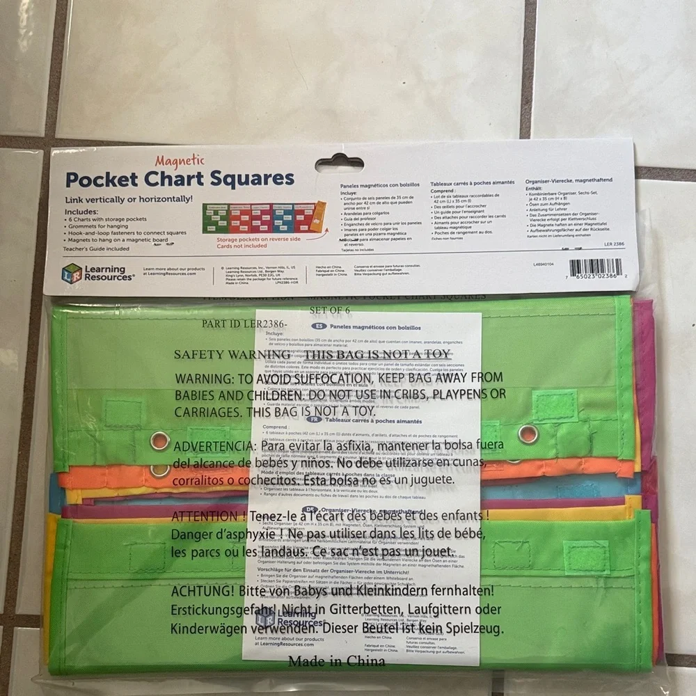 Learning Resources Magnetic Pocket Chart Squares classroom, teacher, organizer